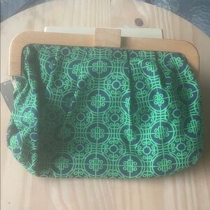 Old Navy Green and Blue Patterned Clutch